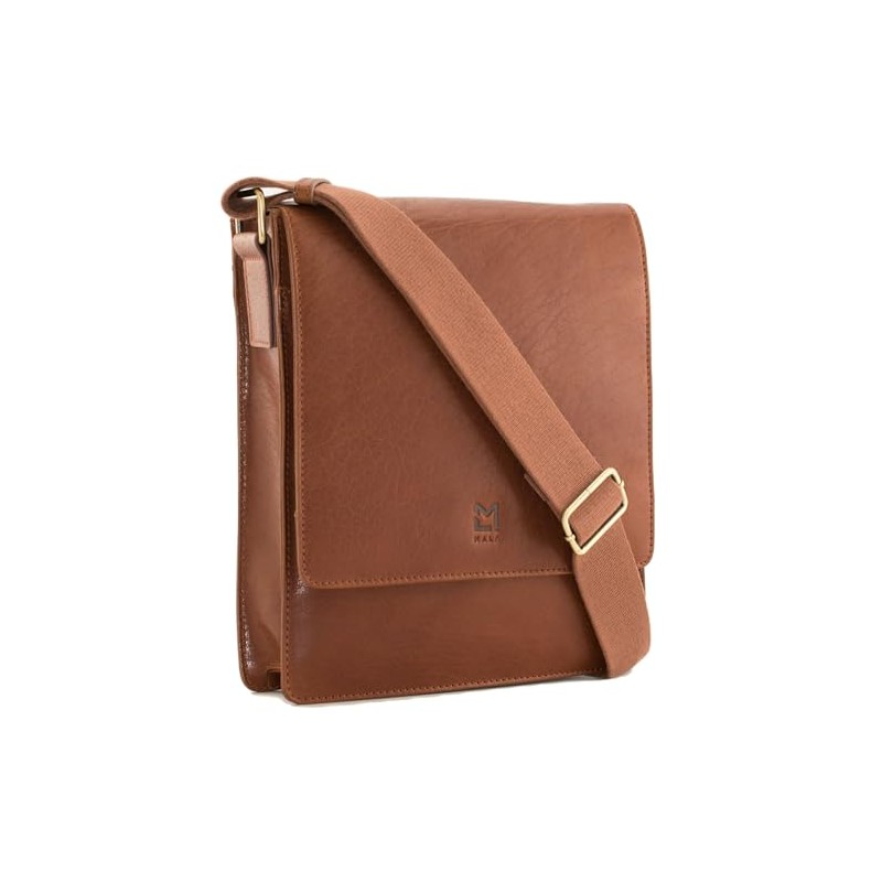 Mala Leather Bloomsbury Collection Leather Shoulder/Messenger Bag 7402_17 Tan