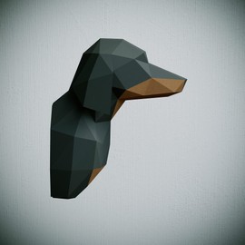 Yona DIY Dachshund Papercraft kit, Abstract Low Poly Animal DIY Kits, Home Decor, Kids Crafts Kits, Gift, Origami 3D, Paper Sculpture, 3D Puzzle, Papercraft Set for Adults