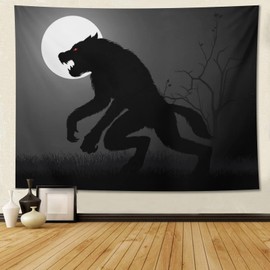 feelacle Werewolf Tapestry 80" X 60" Wolf Wall Hanging Party Decorations Home Decor For Bedroom Living Room Dorm (200 X 150cm)