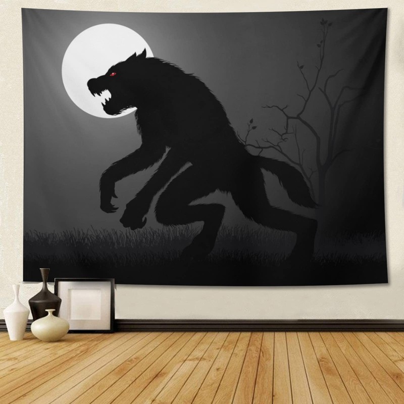 feelacle Werewolf Tapestry 80" X 60" Wolf Wall Hanging Party