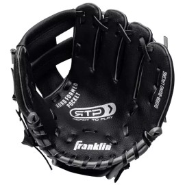 Franklin Teeball Baseball Glove 8.5" Ready to Play Black Silver Right Hand Throw