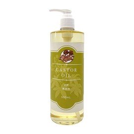 Natural Additive-Free Castor Oil, 16.9 fl oz (500 ml), Pump Included, Domestic Purifier, Carrier Oil, For Hair Care and Skin Care