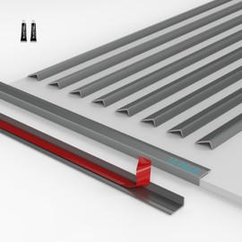 FCSOTSPS 10Pack Tile Edge Trim,53''x0.4'' Peel and Stick Aluminum Backsplash Trim,Self Adhesive Decorative Marble Tile Liner,Matte Gray