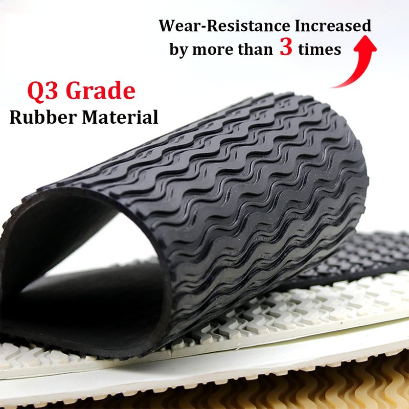 Anti-Slip Rubber Replacement Shoe Bottom Repair Material, Wave White, 12.8