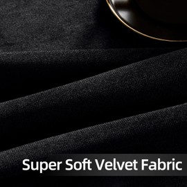 Joydeco Black 100% Blackout Curtains 72 inch Curtains 2 Panels Set, Black Out Curtain for Bedroom Living Room, Luxury Heavy Duty Thermal Insulated Velvet Curtains Rod Pocket Back Tab, 52W x 72L