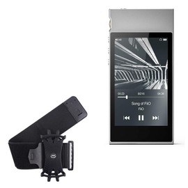 BoxWave Holster Compatible with FiiO M7 - ActiveStretch Sport Armband, Adjustable Armband for Workout and Running - Jet Black