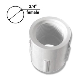 Durable FNPT PVC Pipe Coupling - 3/4 Female Pipe Fitting for Plumbing - 3/4 Inch Sch 40 PVC Fittings