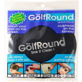 GolfRound Towel Pocket Golf Ball Cleaner - GolfRound Logo (Black)