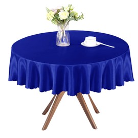 Homiest 1 Pack 60 Inch / 5ft Round Tablecloth Satin Table Cover, Royal Blue Table Cloth Overlay for Wedding Reception Graduation Banquet