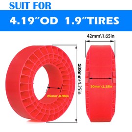 REDSPIDER Silicone Rubber 1.9 tire Inserts，Light Weight Waterproof Soft and Highly Elastic Inner Filler，for 1/10 RC Crawler Car 1.9 Crawler Tires Upgrade. (Red)