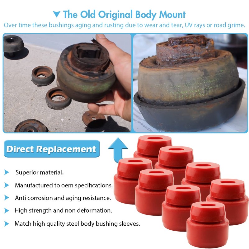 Body Mount Bushing Kit Fits for 1999-2014 Chevy Silverado &