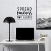 Decal Stickers of Spread Kindness Not Germs (Black) (Set of