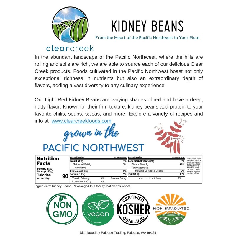 Clear Creek Bulk Kidney Beans, 18 LBS