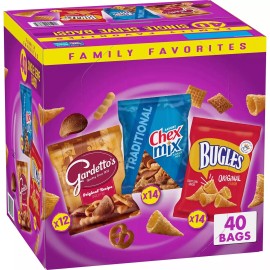 Bugles/Chex Mix/Gardettos Bugles, ChexMix and Gardetto Variety Pack Snack Mix (40 ct.)