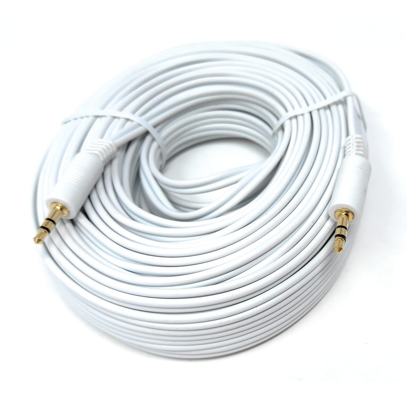 DRUT 20m 3.5mm to 3.5mm Stereo Audio AUX Cable Gold