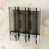 Lockable Wall-Mounted Triple Liquid Soap Dispenser (3 x 300ml) Silver