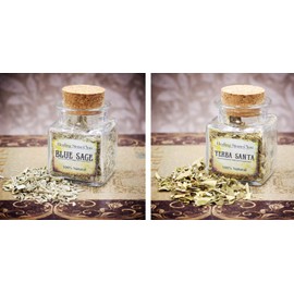 Mini Herbal Glass Apothecary Jars – Blend Your Own Smudge Mix with Natural Herbs and Flowers