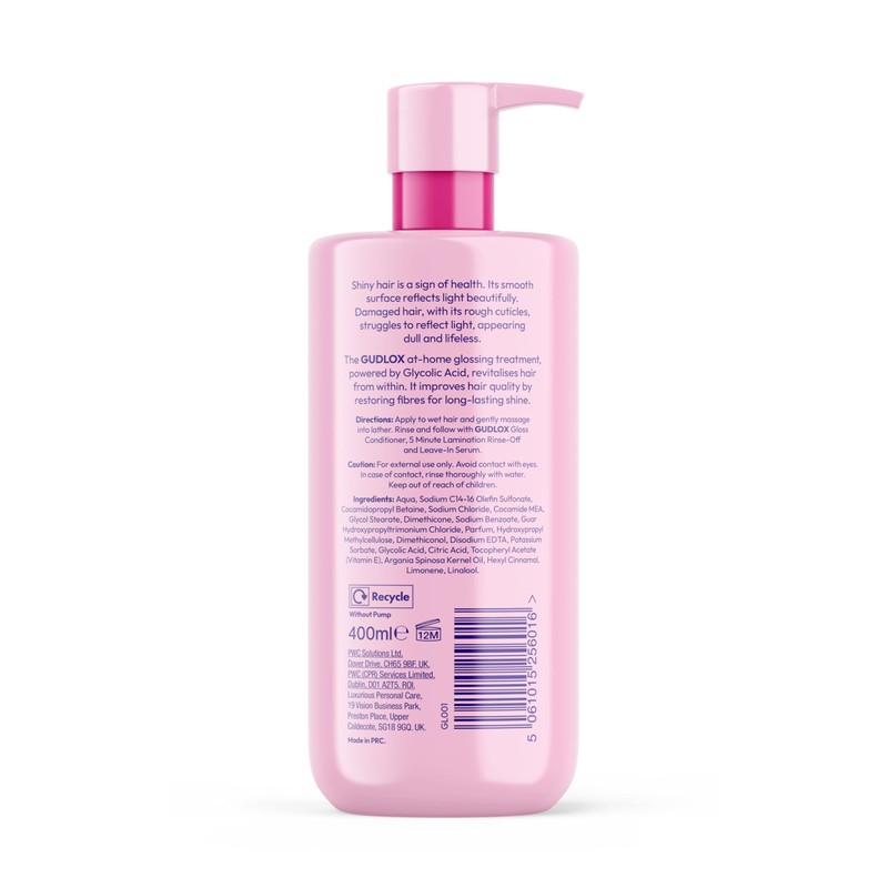 GUDLOX Gloss Glycolic Acid Shampoo, Sulphate-Free, Perfect For Dull Hair,