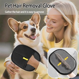 BuQueHM 2PCS Pet Hair Removal Glove – Electrostatic Grooming Gloves for Cats & Dogs, Reusable Shedding Mitts for Easy and Efficient Pet Hair Removal