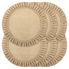 Aneco 6 Pack Round Burlap Placemats with Ruffle Edge
