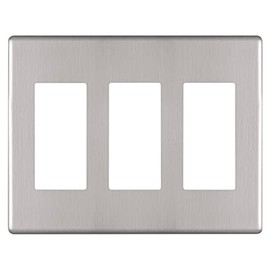 Amerelle 140RRRBN Siena Wallplate, 3 Rocker, Steel, Brushed Nickel, 1-Pack