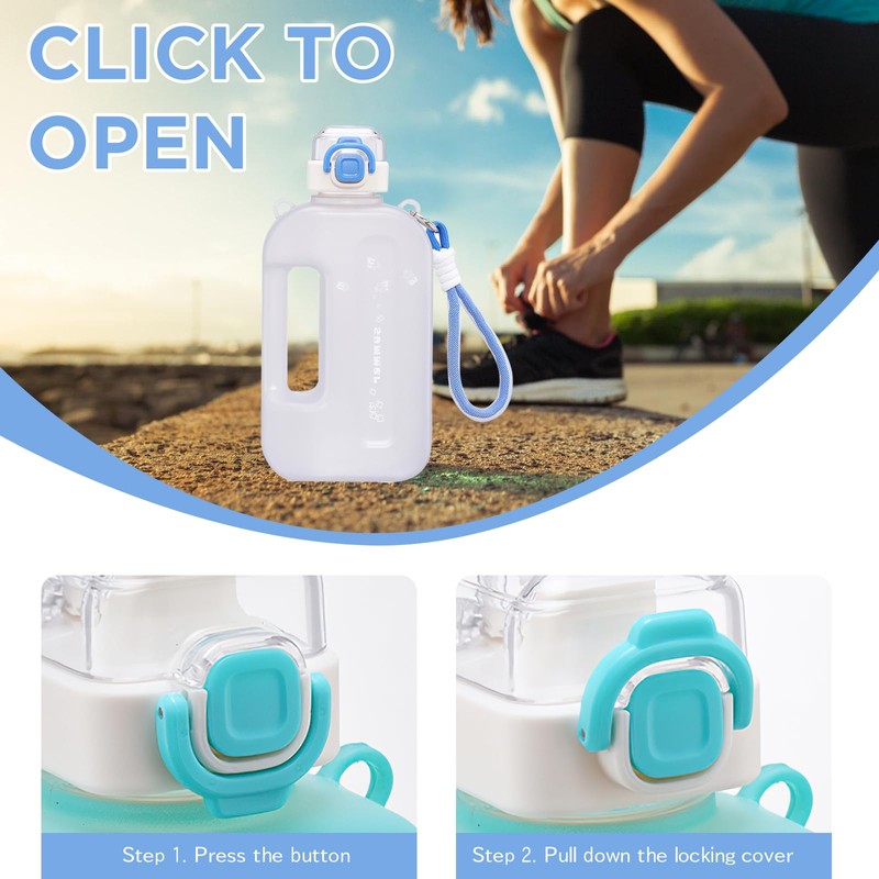 Darryy Leak-Proof Drinking Bottle, Gym, Flat Water Bottle, 750 ml,