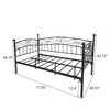 KTATK Twin Size Metal Daybed Frame with Headboard,Classic Heavy-Duty Multifunctional