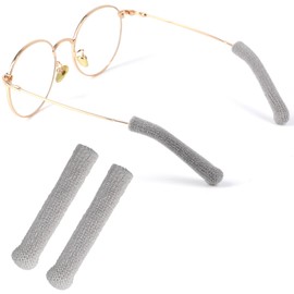 Looca Anti-slip Glasses Fall Prevention, Easy to Install & Gentle Fit; Lightweight and Comfortable to Wear; Anti-Slip Cover; Prevents Ear Pain; Non-Slip, Comfortable, Unisex, gray