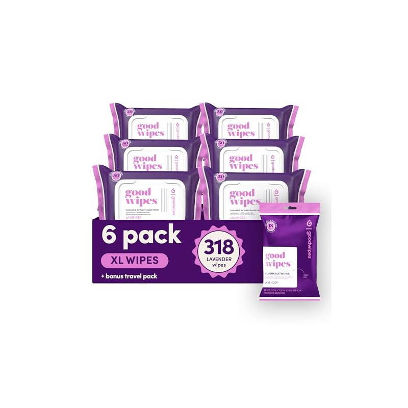 Goodwipes 50ct. 6pk. Lavender + 1 Lavender Travel (DM)