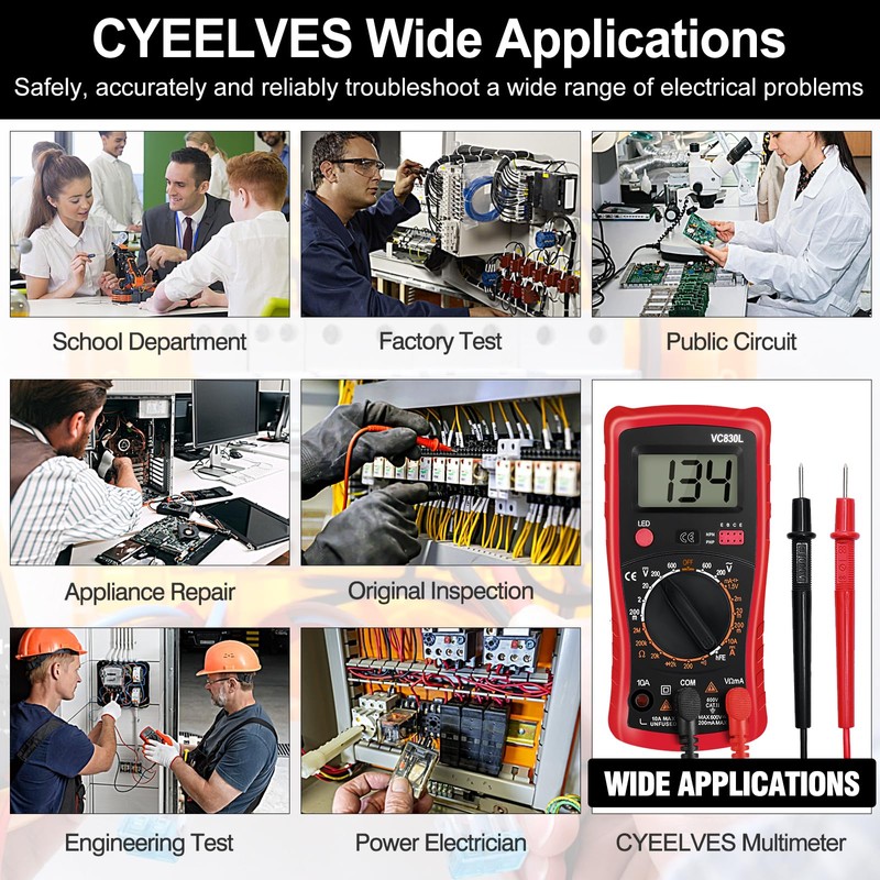 Pocket Digital Multimeter, Multifunction Battery Tester with LCD Backlight Display,