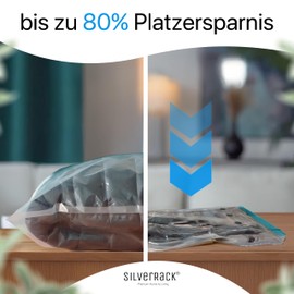 SilverRack Vacuum Bag Set Travel [7 Pieces] in 4 Sizes (2x Small + 2x Medium + 2x Large + 1x XL) - Travel Vacuum Bags for Clothes to Roll - Vacuum Clothes Bags - Clothes Vacuum Bags