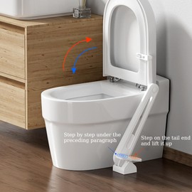 Foot Operated Toilet Lid Lifter, Universal Toilet Cover Lifter Touchless Lid Riser Touch-Free Toilet Pedal Seat Lifter Over Hygienic Bathroom Accessories -Avoid Touching Bending Dirtying Home Office