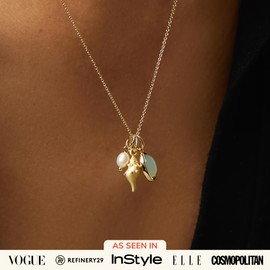 Ana Luisa Pendant Necklaces for Women - 14K Gold Plated and Silver Rhodium Plated Necklace - Pearl, Heart, Circle, Moonstone, Gemstone Assorted Charm Styles, Hypoallergenic, Trendy Layering Necklaces