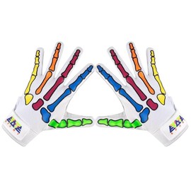 Exote Skeleton Baseball and Softball Batting Gloves for Men Women Youth & Adult Sizes -Long Cuff Breathable Leather Baseball Batting Gloves with Extra Grip (Multicolor, Adult X-Large)