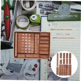 Gatuida 1set Vintage Wooden Stamps Set for DIY Crafting Retro Week Stamps for Journaling and Scrapbooking Compact for Easy Use for Creative Projects 12pcs