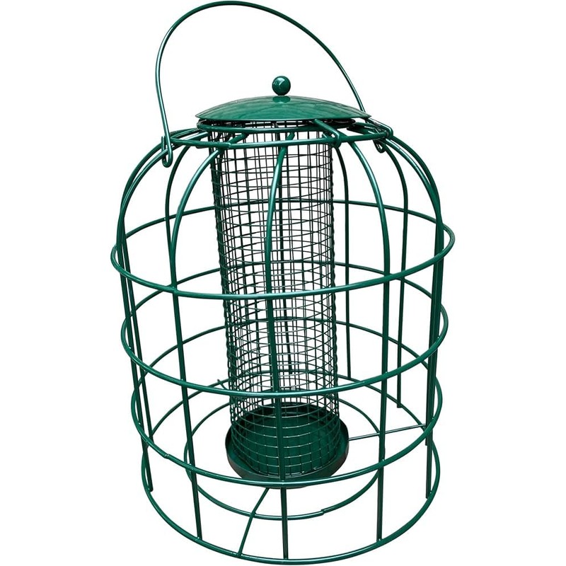 Green Jem Caged Peanut Wild Bird Feeder, Squirrel Proof, Holds