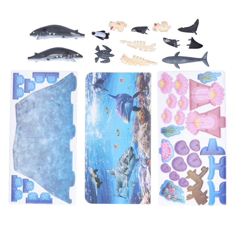 ThreeDimensional Jigsaw Puzzle Magnetic Sea Animal DIY Assembly Educational Children