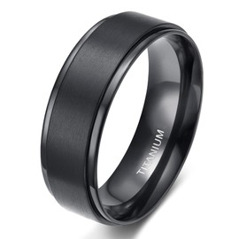 TIGRADE 4mm 6mm 8mm 10mm Black Titanium Rings Wedding Band Matte Comfort Fit for Men Women Size 3-15,Black 8MM, Size 11