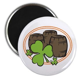 CafePress Irish Beer Barrels Magnets 2.25" Round Magnet (10 pack)