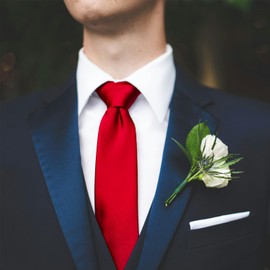 WOXVM Men's Ties Classic Solid Satin Tie Pure Color 3.15" (8CM) Mens Necktie With Multiple Colors, Premium Formal Black Neck Ties For Men Business Wedding Party Work Tie