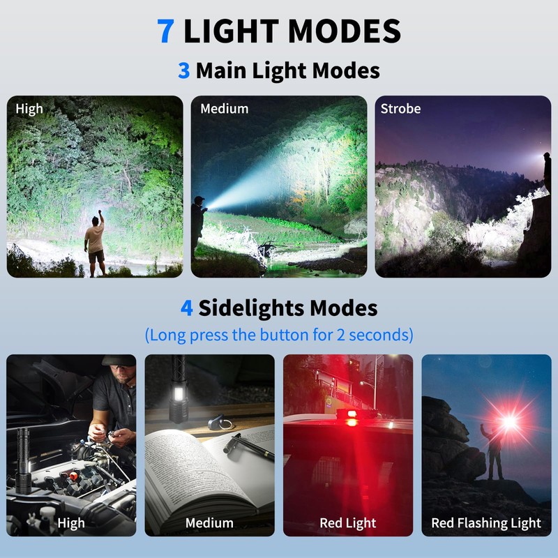 taoquwe Rechargeable LED Flashlights High Lumens, 99,000 Lumen Super Bright