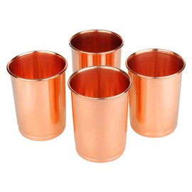 Zap Impex Pure Copper Plain Drinking Copper Glass Set of 4