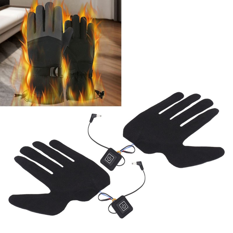 QANYEGN Heated Glove Liner, Electric Glove Pad, 5 Finger Glove
