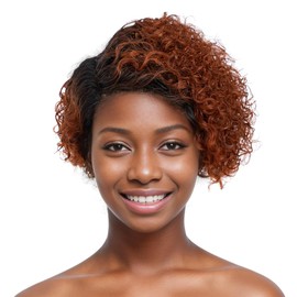 Noble Star 8inch Curly Wave Pixie Cut Wigs Human Hair 13x5x1 L Part Bob Wig for Women Side Part Pixie Cut Lace Front Wig with Baby Hair Glueless Short Cut Bob Wig TT1B/350