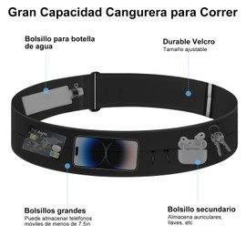 HONGHCL Cangurera para Correr con Botella de Agua 330ml - 2 Tallas Ajustables Cangurera Deportiva, Impermeable Riñonera para Correr, Gimnasio, Senderismo, M/L（Cintura 80-110cm）