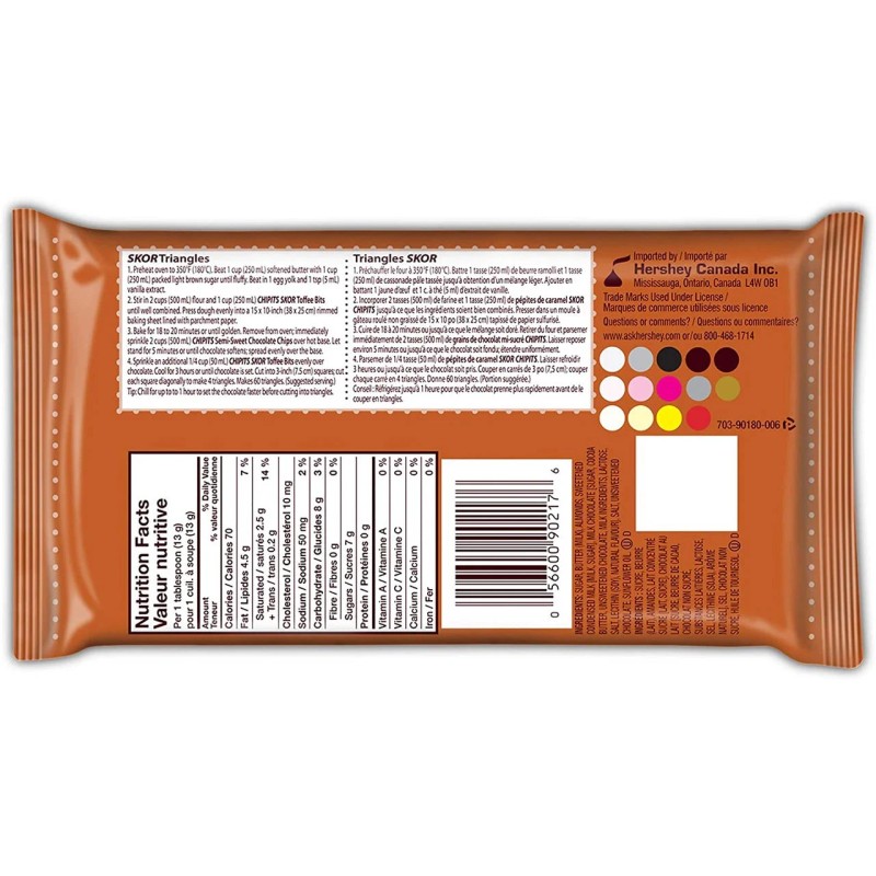 Hershey's Chipits Skor Toffee bits, 200g/7.1 oz., {Imported from Canada}