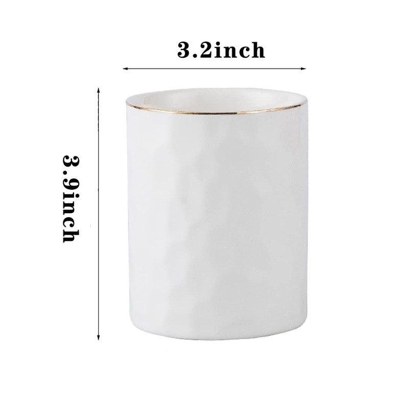 Ceramic Pen Holder Stand Cup Pencil Holder Organizer Makeup Brush