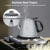 1.5L Stainless Steel Teapot,Tea Kettle Stovetop with Heat-Resistant Handle,Stove-top Teapot