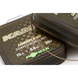 Korda Kamo Coated Hooklink 15lb 6.8kg - 20m Vorfachschnur, Vorfachmaterial, Karpfenvorfach, Karpfenschnur
