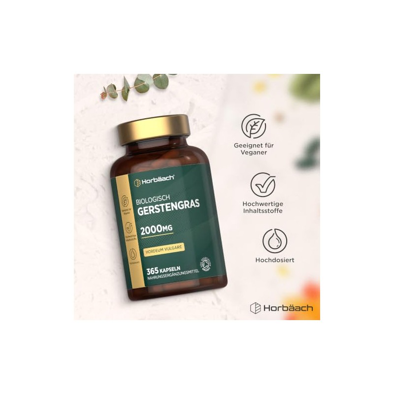 Organic Barley Grass Capsules 2000 mg | 666 mg per